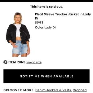 Pleat Sleeve Trucker Jacket in Lady Di
LEVI'S medium 
Color:Lady Di
